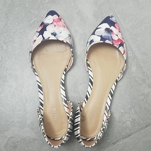 Express floral pointed toe flat